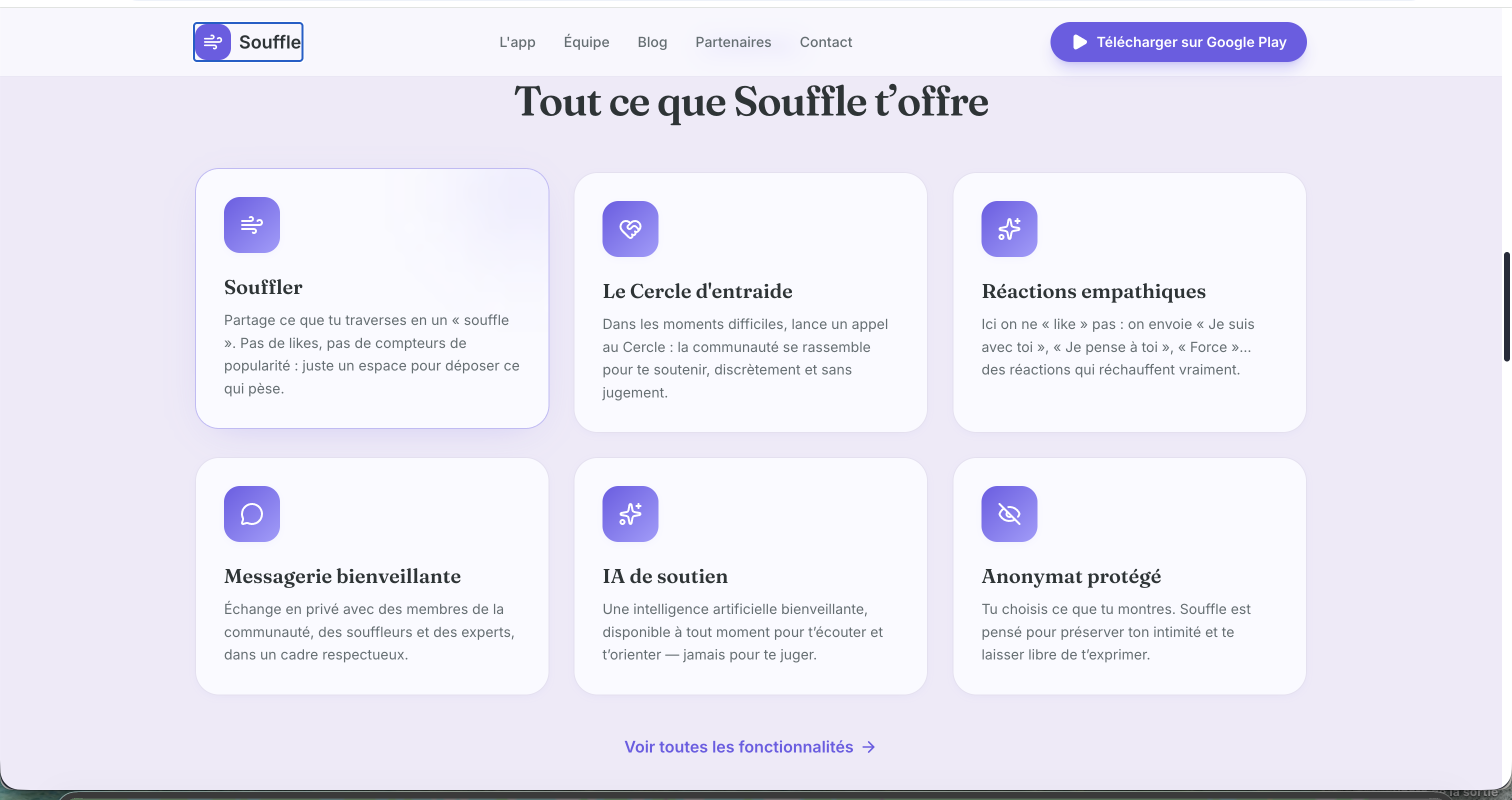 Souffle — Réseau social anonyme
